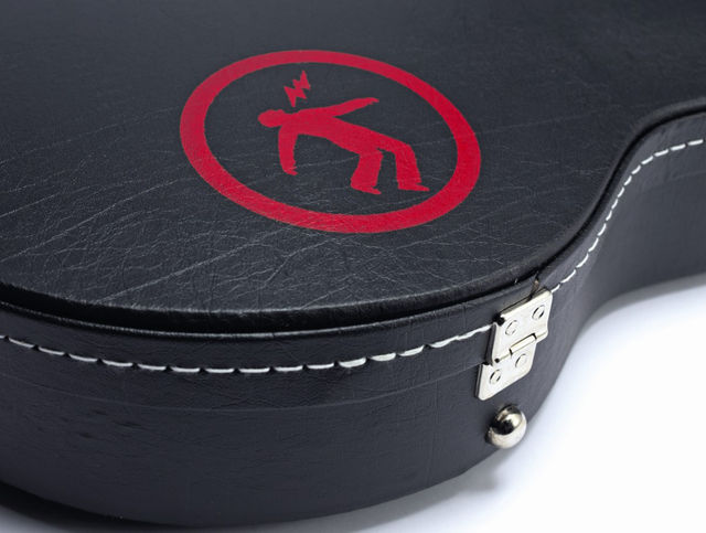 blank The 'Shock Guy' logo is a big clue as to whose signature guitar this is!